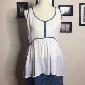 Soprano White and Denim Tank